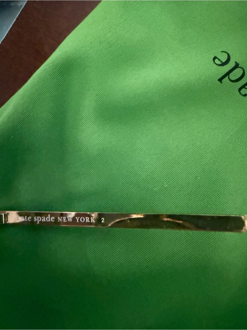kate spade Gold Eyeglass Temple Arm with Green Accent